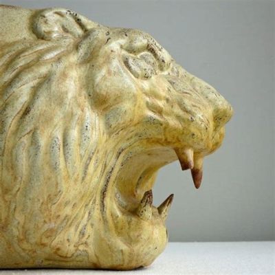 Lion Head Pot - Een Monumentale Verkenning van Klei en Geest!